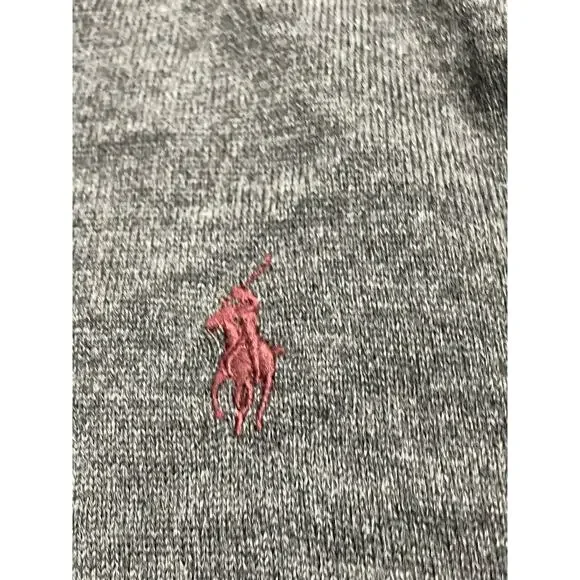 Polo Ralph Lauren Sweater Merino Wool Mens XXL Custom Fit Gray V Neck Knit
